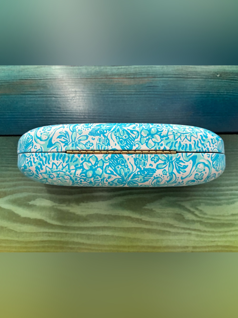 Lilly Pulitzer Turquoise Floral Pattern Eyeglass Case - Picture 2 of 5